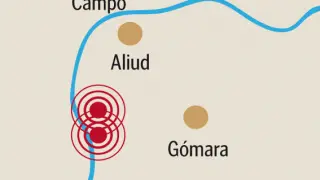 Mapa que señala dónde se situaron los cuatro epicentros.