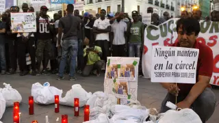 Protesta en Madrid por la muerte del senegalés.