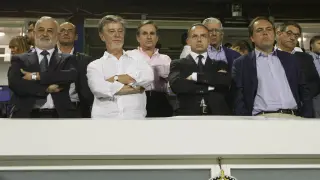 Pedro Santisteve en el palco durante el partido.