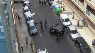 Imágenes del accidente en la calle de Tenerías.