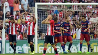 Suárez anota el gol del Barcelona en Liga ante el Athletic