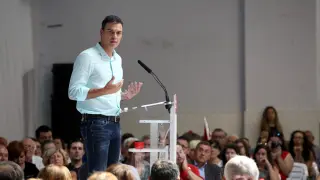 Pedro Sánchez en un acto electoral del PSC en Tarragona