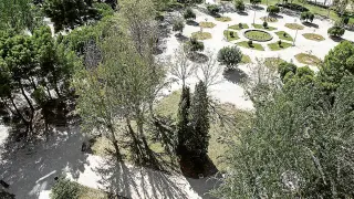 Los jardines de Al Andalus, en La Romareda, son algunos de los que se han inspeccionado.