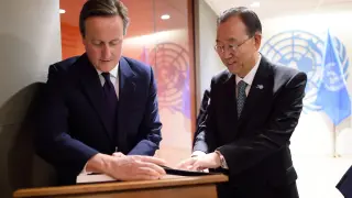 David Cameron y Ban Ki-moon