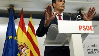 Pedro Sánchez valora los resultados de las elecciones catalanas