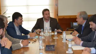 José Luis Soro reunión con empresarios de Teruel sobre el ITI.