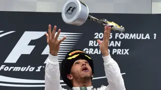 Lewis Hamilton celebra su triunfo de este domingo