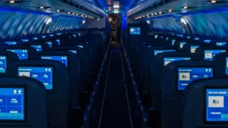 Interior de un avión de JetBlue