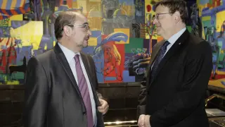El presidente de Aragón, Javier Lambán, se ha reunido homólogo valenciano