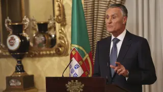 El presidente de Portugal, Aníbal Cavaco Silva, mientras pronuncia un discurso.