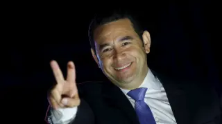 Morales tras proclamarse Presidente de Guatemala.