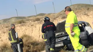Vehículo accidentado a la altura de Santa Fe