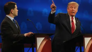 Trump durante el tercer debate televisado.