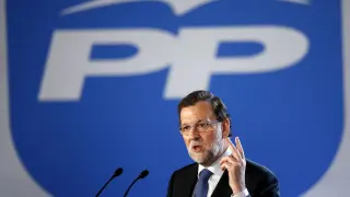 Rajoy, durante un acto del PP