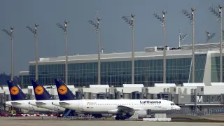 Aviones de la aeronlínea Lufthansa.
