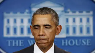 Barack Obama, durante su comparecencia en la Casa Blanca tras los atentados de París.
