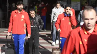 La selección española ha llegado a Madrid en torno a las 11.30.