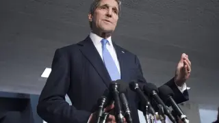 Kerry durante una rueda de prensa.