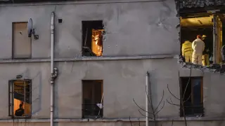Estado en el que quedó el apartamento de los terroristas en Saint Denis.
