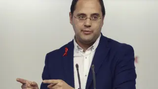César Luena, en la presentación ayer en Madrid de la campaña electoral del PSOE.