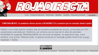 Rojadirecta acata el cierre cautelar de la web que decretó el juzgado coruñés