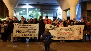 Concentración de los trabajadores de Sarga en Zaragoza.