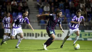 Fran Mérida, en el partido del Huesca contra el Valladolid