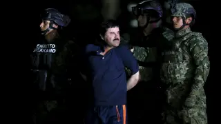 'El Chapo', en su presentación ante los medios.