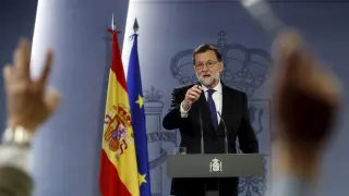 Mariano Rajoy en su rueda de prensa.