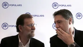 Mariano Rajoy, este sábado en Barcelona con Xabier García Albiol.