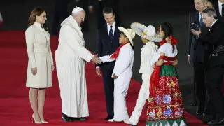 El Papa, a su llegada a México.