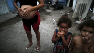 Una joven brasileña embarazada, en Brasil.