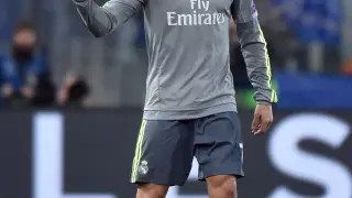 Cristiano Ronaldo celebra la victoria lograda ante la Roma.