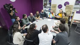 Reunión entre Podemos Aragón, Alto Aragón en Común, En Comú Podem, Podemos Euskadi, Navarra, La Rioja y con Equo.