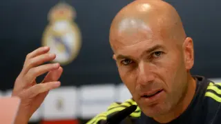 Zidane durante la rueda de prensa.