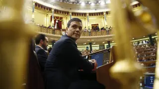 Pedro Sánchez, en la sesión de investidura del miércoles.