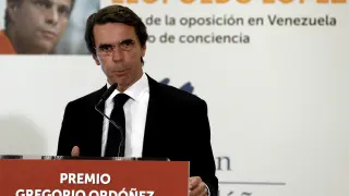 Aznar, este viernes en San Sebastián.