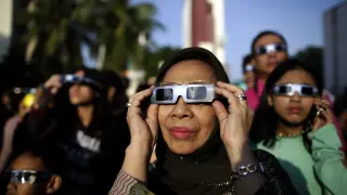El eclipse también pudo verse parcialmente en la mayor parte del Sudeste Asiático.