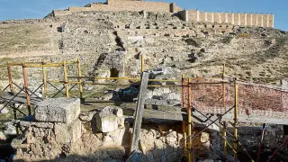 Imagen del teatro romano del yacimiento de Bílbilis tomada el pasado diciembre.