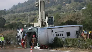 Accidente de un autocar en la AP-7