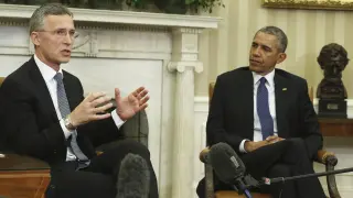 Obama y Stoltenberg reunidos en la Casa Blanca.