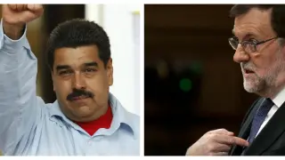 Combo de imágenes de Maduro y Rajoy.