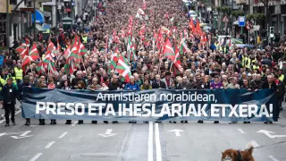 Manifestación en Bilbao a favor de los presos de ETA.