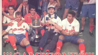 Portada del suplemento especial de Heraldo el día posterior a la consecución del campeonato de Copa ante el Celta en el Vicente Calderón, el 20 de abril de 1994.