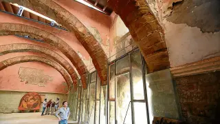 La sala capitular del monasterio de Sijena, cuyos arcos decoraban las pinturas reclamadas.