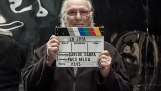 Carlos Saura, en el rodaje de 'La Jota'.