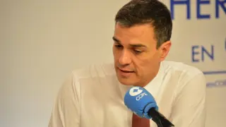 Pedro Sánchez durante la entrevista en Cadena Cope.