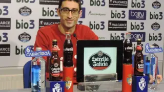 Rubén Vega, en su primera rueda de prensa tras hacerse cargo de la Ponferradina y en la previa de recibir al Real Zaragoza.