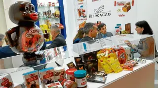 Expositor de Chocolates Lacasa en la feria Alimentaria celebrada esta semana en Barcelona.