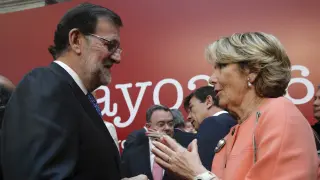 Mariano Rajoy junto a Esperanza Aguirre en la celebración del día de la Comunida de Madrid.